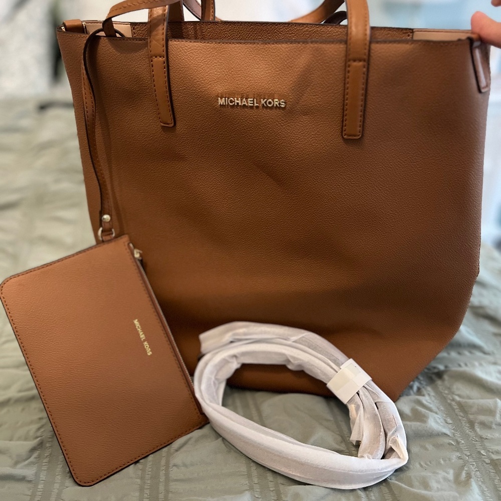 MK camel tote bag